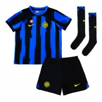 Inter Milan Alessandro Bastoni #95 Domáci Detský futbalový dres 2023-24 Krátky Rukáv (+ trenírky)